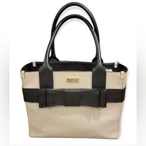 Kate Spade Quinn Villabella Avenue Doe Black Leather Tote Handbag